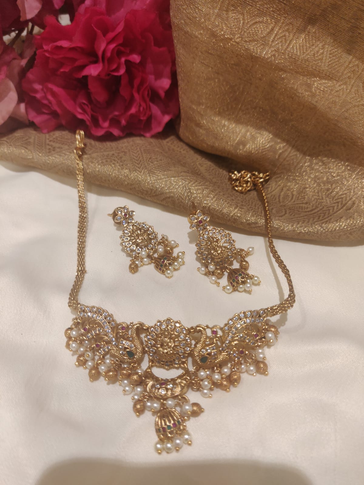 EJ Premium Peacock Design Foxtail Chain AD Choker
