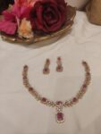Elegant AD Stone Red Short Necklace