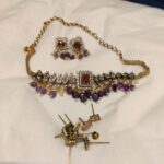Sought Anti Finish Changeable Stone Purple Beads Chain Choker Necklace