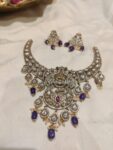 Pinnacle Big Crystal AD Necklace With Purple Stone