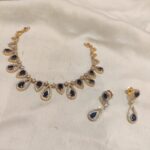 Graceful Crystal Dark Blue AD Neckalce