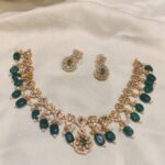 Bespoke Floral AD Necklace With Green Beads