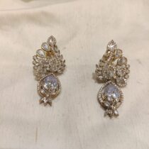 Scintillating Crystal Leafs Peacock Earring With Crystal AD