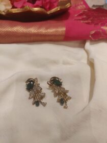 Majestic Floral Peacock Green AD Earring