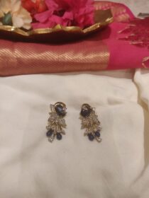 Majestic Floral Peacock Purple AD Earring