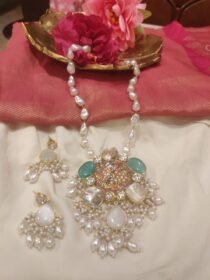 Bespoke Handcrafted Skyblue White Crystal stones Mala