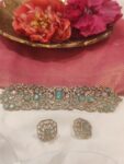 Unique Crystal Skyblue AD Stones Choker CZ