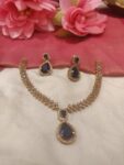 Glamorous Crystal Neckalce With Green Round AD