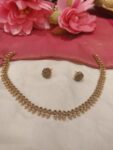 Elegant Floral Neckalce With SkyBlue AD Stone