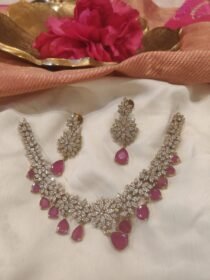 Opulent Red Ad Beads Floral Neckalce