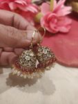 Radiant Crystal Ad Earrings With Pink white beads