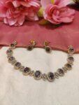 Pinnacle Crystal Short Purple AD Necklace