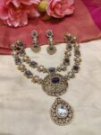 Scintillating 2Layer Antique finish Blue Neckalce
