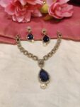 Pinnacle Crystal Short Blue AD Necklace
