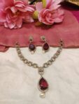 Artisanal Red Ad Stone Necklace