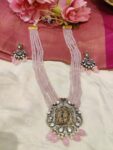 Bespoke Handcrafted Pink Ramdarbaar Neckalce