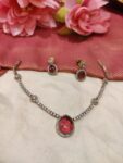 Whimisical Crystal Ad Neckalce With Red AD Stone