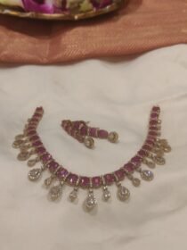 Enigmatic crystal Necklace with Red Ad Stone