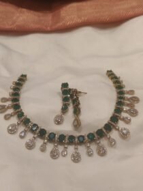 Enigmatic crystal Necklace with Green Ad Stone