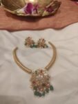 Pinnacle Golden Multicolour Necklace With Green Beads