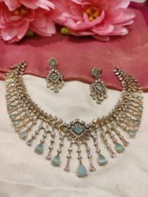 Scintillating Crystal Choker With SkyBlue Beads