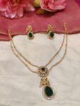 Timeless 2 Layer Peacock Chain with Green Ad Stone