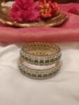 Elegant CZ Finish Green AD Bangles Set of 2