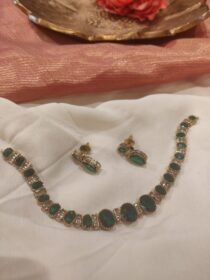 Radiant Green AD Stone Short Necklace