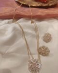 Radiant 2 Layer Crystal Floral Chain With Pink AD Stone