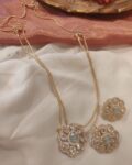 Radiant 2 Layer Crystal Floral Chain With Skyblue AD Stone