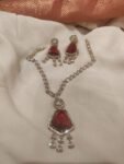 Exquisite Crystal AD Necklace With Red AD Stone