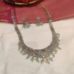 Iconic Anti Peacock Eleplant Design Sky Blue Beads Long Necklace