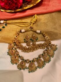 Exquisite 2 Layer Bridal Choker With Light Green Beads