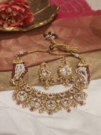 Bespoke Handcrafted Red White beads Choker