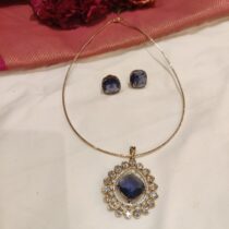 Poised Floral Crystal Red AD Stone Chian Necklace