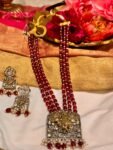 Timeless Handcrafted Red Long Mala with Krishna Pendant