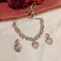Unique Crystal Kundan Leafs Necklace