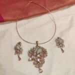 Ethereal Crystal Peacock With Pink AD Stone Chian