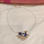 Glamorous Chain With Blue Peacock White Beads