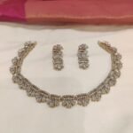 Rare Crystal AD Necklace With Crystal Leafs