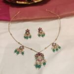 Captivating Floral Green Beads chian