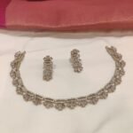 Rare Crystal AD Necklace With Pink Leafs