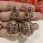 Timeless Peacock Jhumka With Ruby AD Sttone