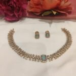 Resplendent Ad Necklace With Skyblue AD Stone