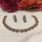 Rare Crystal AD Necklace With Purple Leafs