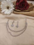 Enchanting Floral 2 Layer CZ Pink Necklace