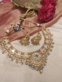 Timeless Bridal Choker With Lightgreen White Beads