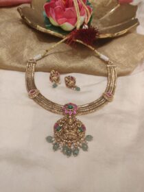 Dazzling Chain With Floral Lakshmi Pendant