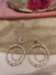 Elegant 2 Roud Earrings With Ruby Ad Stone