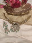 Timeless Floral Chain With Green AD Pendant